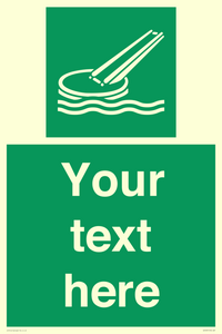 Custom sign safe condition Marine evacuation slide